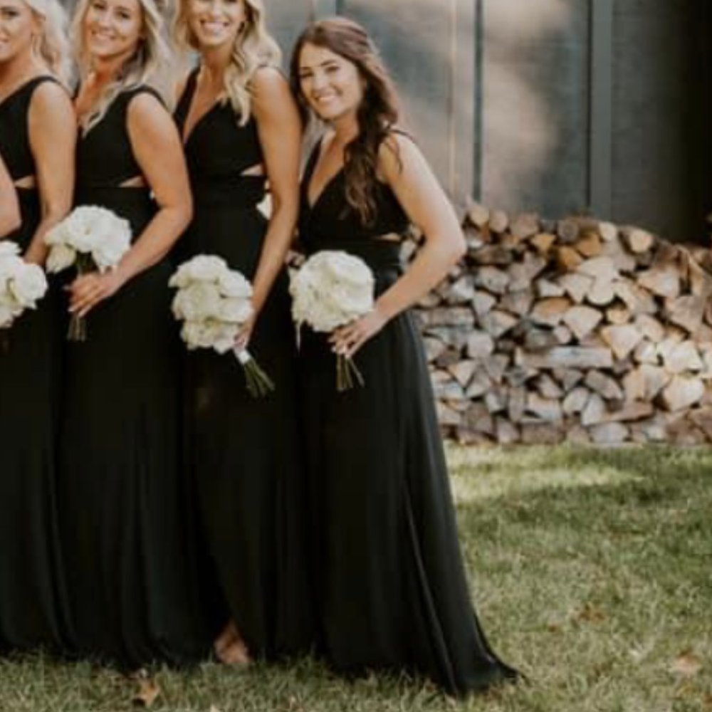 Morilee Black Wrap Bridesmaid Dress Size 6